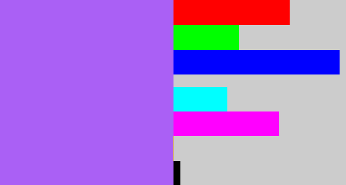 Hex color #aa60f5 - lighter purple