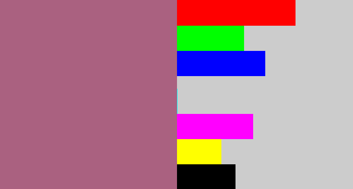 Hex color #aa6180 - mauve