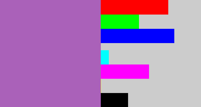 Hex color #aa61b9 - soft purple