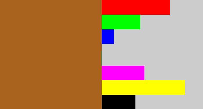 Hex color #aa621f - sienna