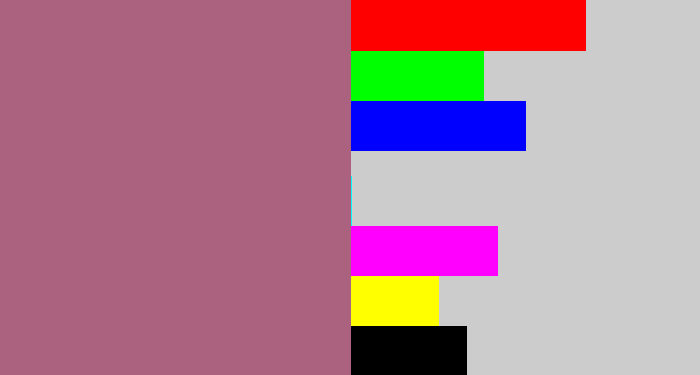 Hex color #aa627f - mauve