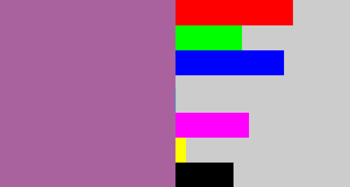 Hex color #aa629f - dark lilac