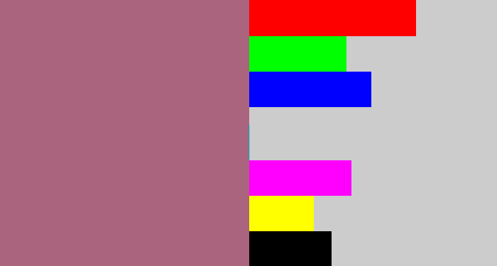 Hex color #aa647d - mauve