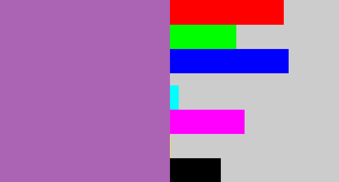 Hex color #aa64b3 - soft purple