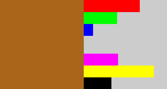 Hex color #aa651b - sienna