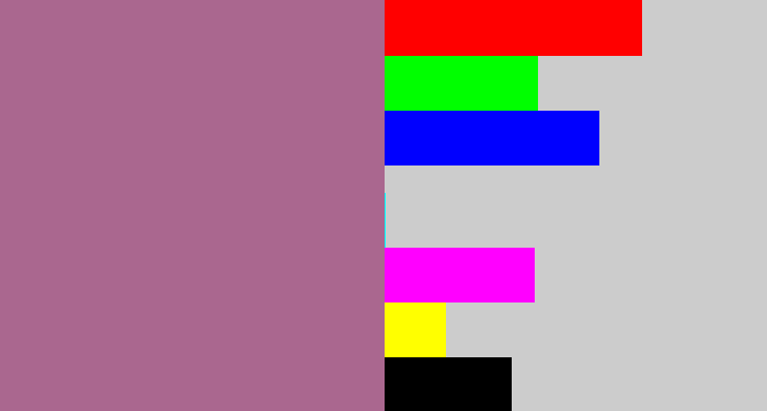 Hex color #aa678f - mauve