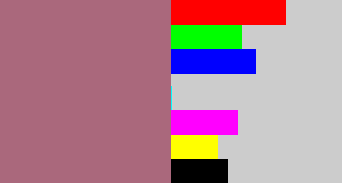 Hex color #aa687c - mauve