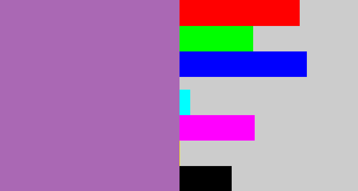 Hex color #aa68b4 - soft purple