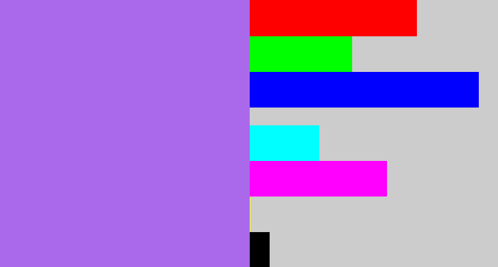 Hex color #aa69eb - light urple