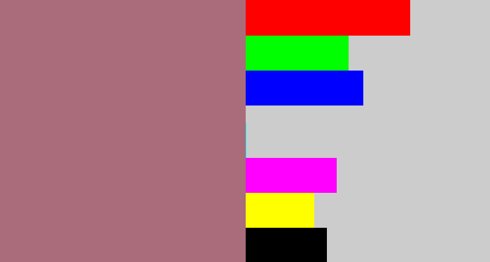 Hex color #aa6b7a - mauve