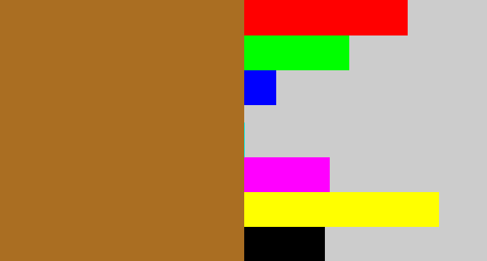 Hex color #aa6e22 - copper