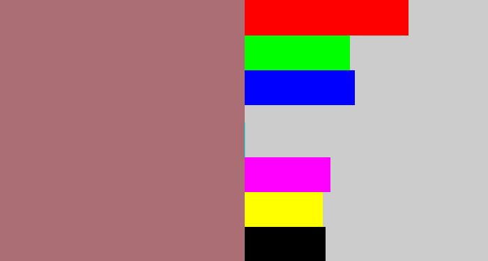 Hex color #aa6e74 - mauve