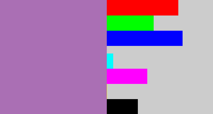 Hex color #aa6fb4 - soft purple