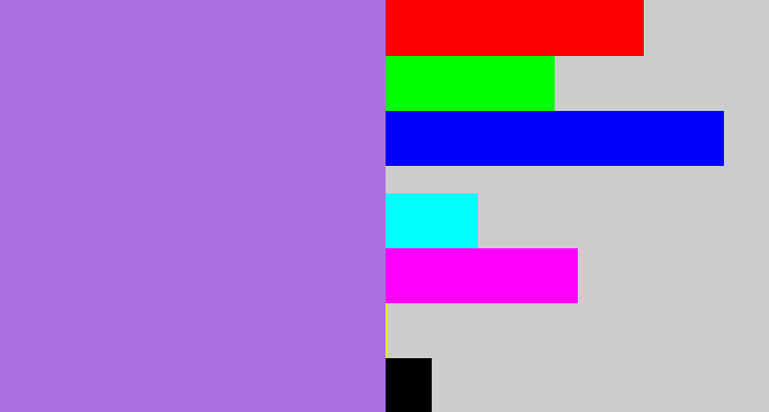 Hex color #aa6fe0 - light urple