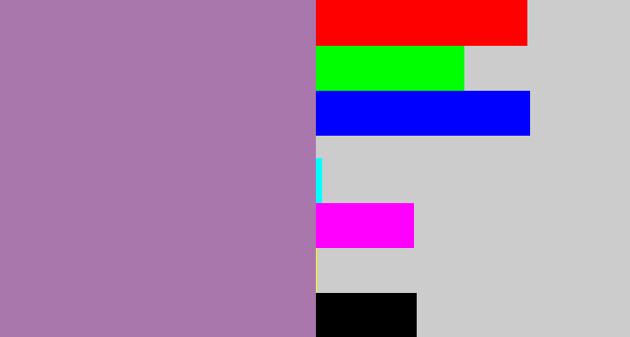 Hex color #aa77ad - soft purple