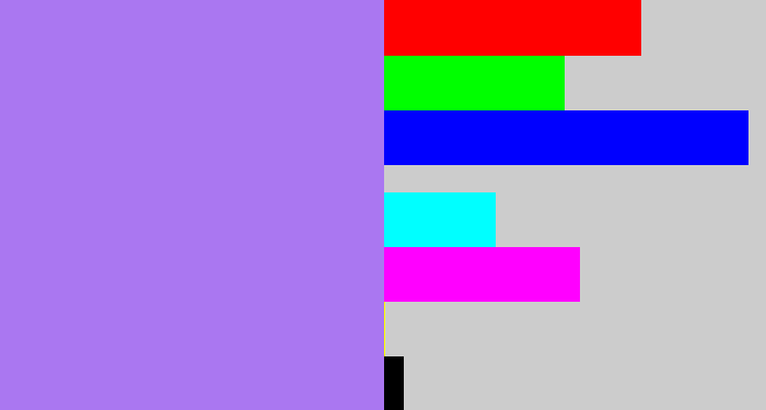 Hex color #aa77f1 - light urple