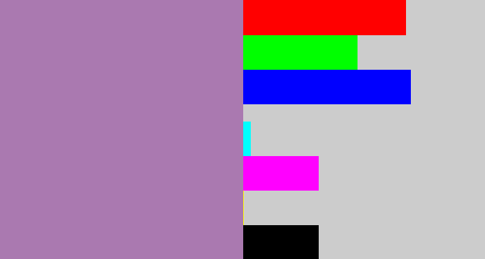 Hex color #aa79b0 - soft purple
