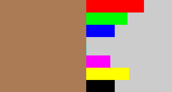 Hex color #aa7b55 - puce