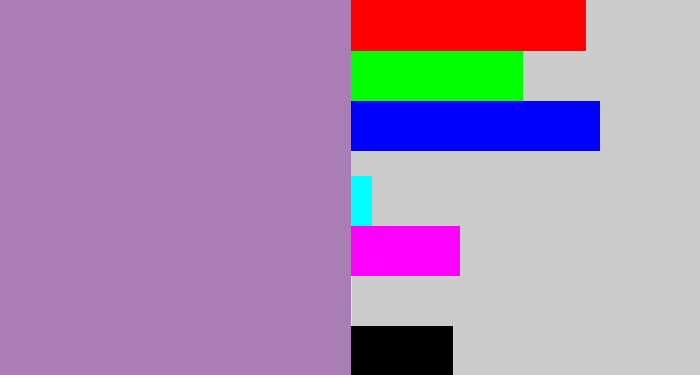 Hex color #aa7db5 - heather