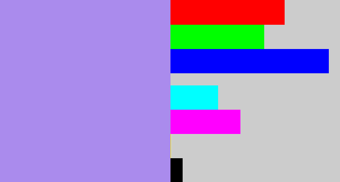 Hex color #aa8bed - perrywinkle