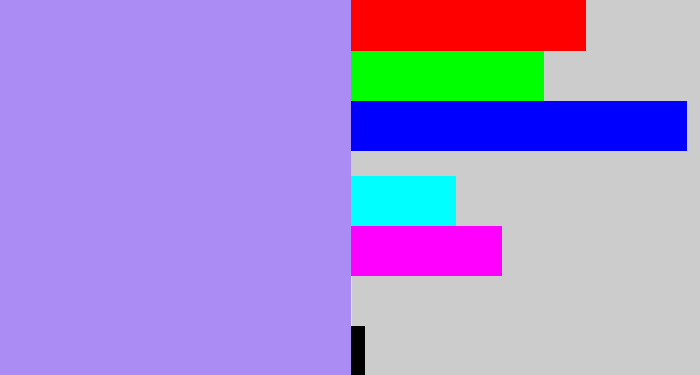 Hex color #aa8cf4 - liliac
