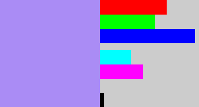 Hex color #aa8cf5 - liliac