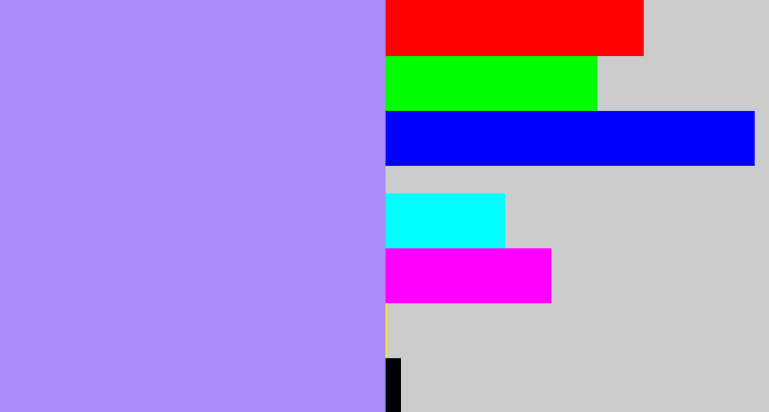Hex color #aa8cf6 - liliac