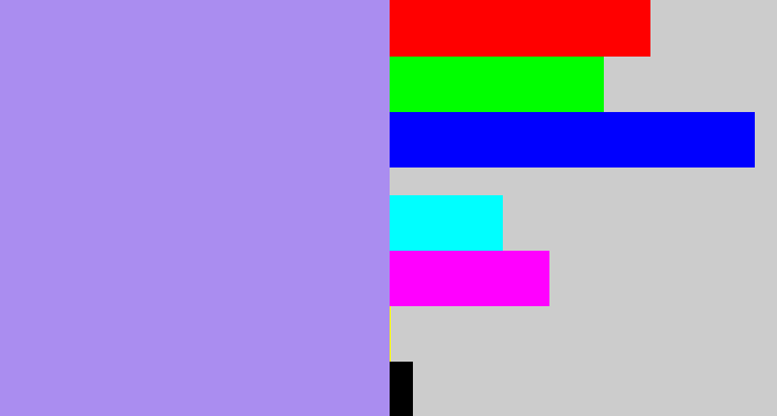 Hex color #aa8df0 - perrywinkle