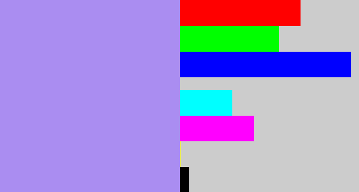 Hex color #aa8df1 - liliac