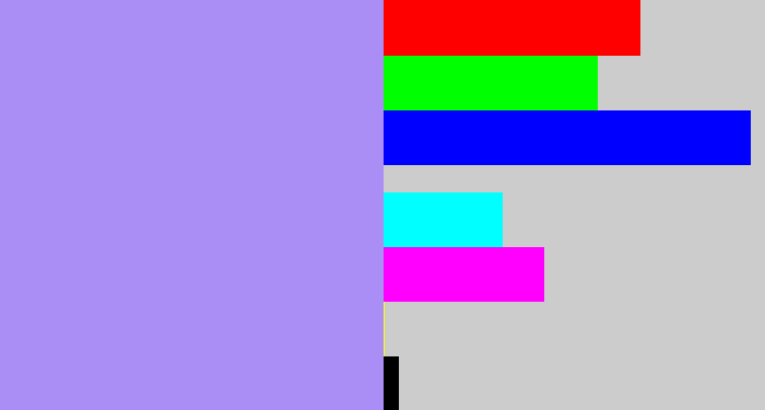 Hex color #aa8ef5 - liliac