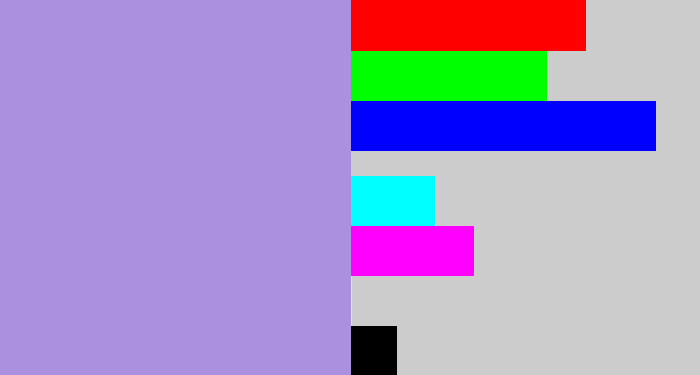Hex color #aa90df - pale purple