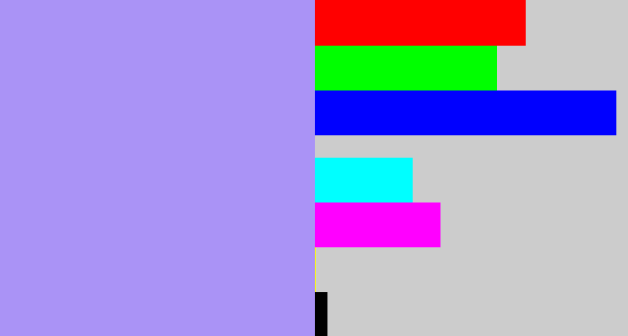 Hex color #aa93f6 - liliac