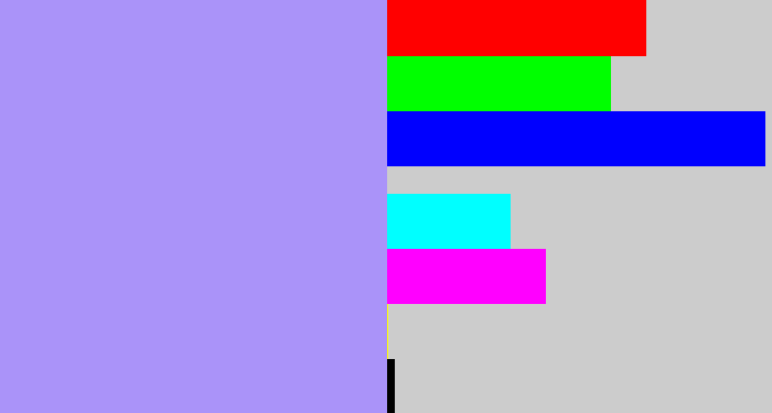 Hex color #aa93f9 - liliac