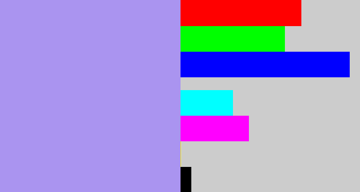 Hex color #aa94f0 - perrywinkle