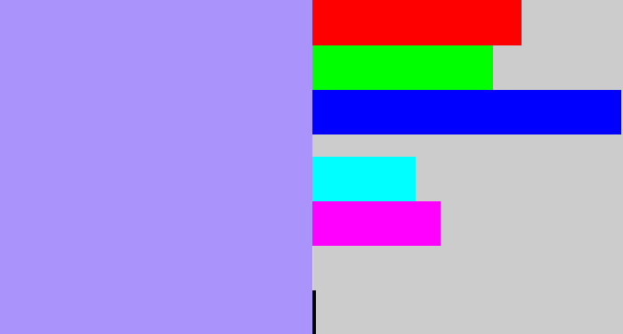 Hex color #aa94fc - liliac