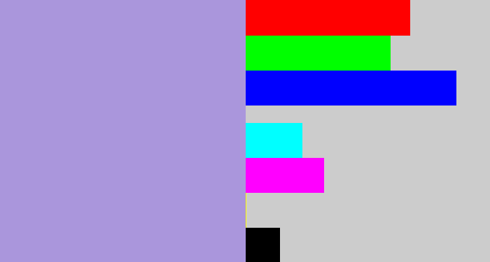 Hex color #aa96dc - pale purple