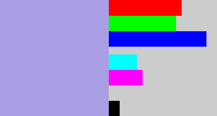 Hex color #aa9ee5 - pale purple
