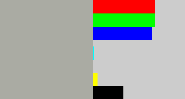 Hex color #aaaba3 - greyish