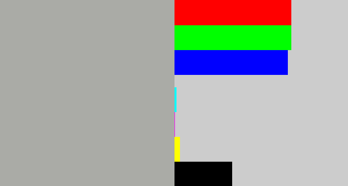 Hex color #aaaba6 - greyish