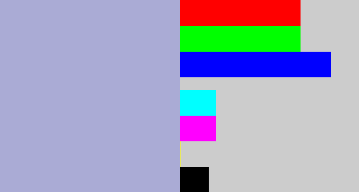 Hex color #aaabd5 - light grey blue