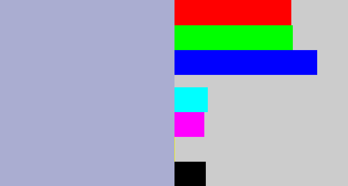 Hex color #aaadd1 - light grey blue