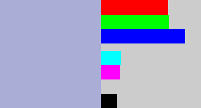 Hex color #aaadd5 - light grey blue