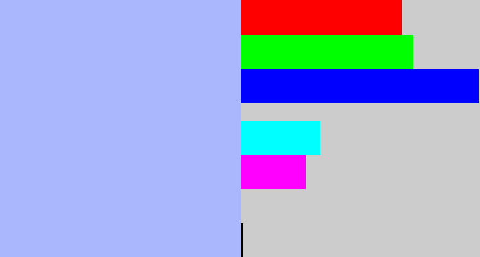 Hex color #aab7fc - pastel blue
