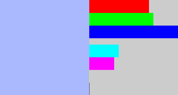 Hex color #aab8fe - pastel blue
