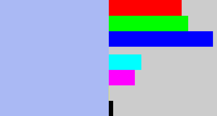 Hex color #aab9f4 - pastel blue