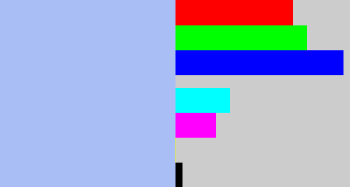 Hex color #aabef6 - pastel blue