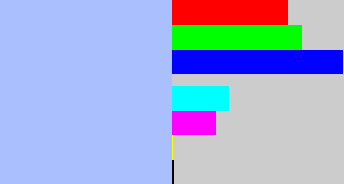 Hex color #aabffd - pastel blue