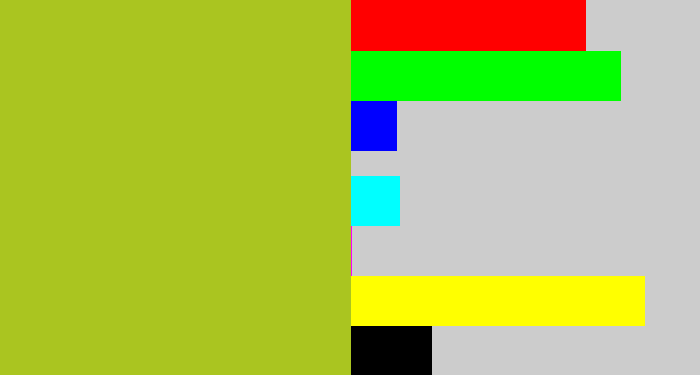 Hex color #aac520 - pea