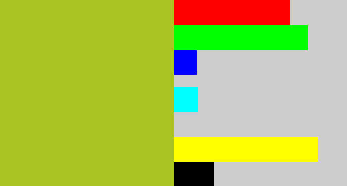 Hex color #aac521 - pea