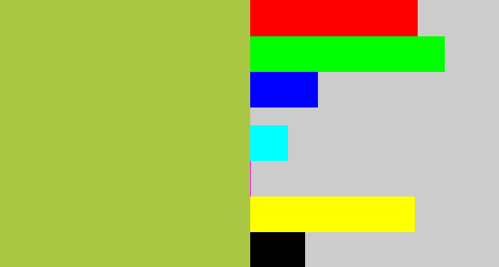 Hex color #aac744 - booger